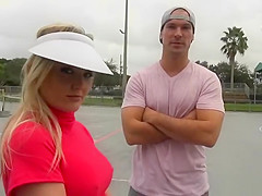 Blonde milf Kristina gets roughly banged in doggy