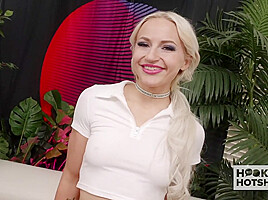 Blonde newcomer Sage Rabbit ass fucked on the first date