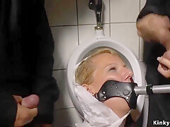 Blondie Humiliated In Public Restroom