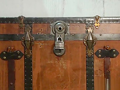 Bondage submissive sucking cock of a dominant