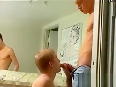 Boys having sex and pissing in the bathroom