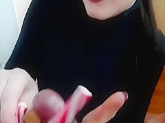 Braced teen 18+ Does Dick Vs Christmas Candy Challenge Closeup Sloppy Blowjob Aly