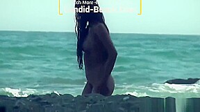 Brunette Naked Nudist Goddess Spied At The Beach
