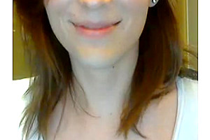 Brunette teen 18+ tgirl tries to wank on cam