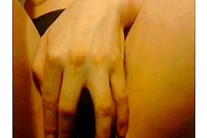 Brunette teen 18+ tgirl tries to wank on cam