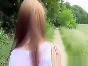 Brutally fisting her teen 18+ pussy in public