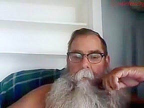 Bushy Bearded Step dad Cum