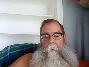 Bushy Bearded Step dad Cum