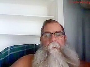 Bushy Bearded Step dad Cum