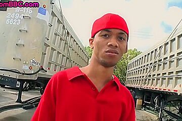 Bushy Black Twink Outdoor Fucked By White Top For Money