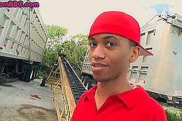 Bushy Black Twink Outdoor Fucked By White Top For Money