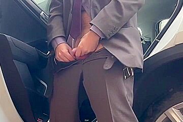 Businessman Is Playing With Dildo In A Car - Werther Blue
