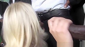 Busty Blonde Cindee Gets Enjoys Interracial Gangbang
