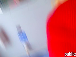 Busty Czech girl creampied by stranger dude in trains toilet