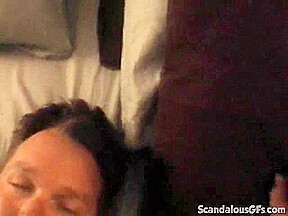 Busty amateur GF babe licked out