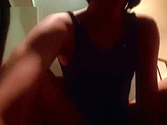 Busty asian jerking and cocksucking in group