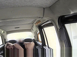 Busty blonde Brit bangs till cumshot in fake taxi