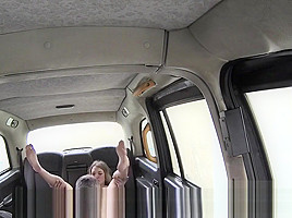 Busty blonde Brit bangs till cumshot in fake taxi