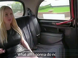 Busty blonde gets big cock in a cab