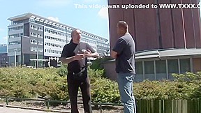 Busty dutch hooker sucking dick in wondow