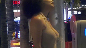 Busty ebony pulled and fucked from behind