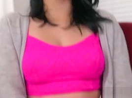 Busty teen 18+ amateur riding dick reversecowgirl