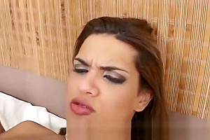 Busty tranny fucks her man bareback