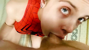 CREMPIE Spider-Girl gets cum on her pussy Cosplay Spider-Girl