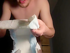 Changing into a pampers 7 Diaper