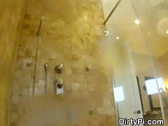 Cheating Blonde Cumshot And Showering on