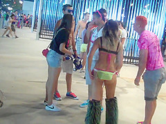 Chicks in skimpy cloths at music festival