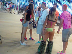 Chicks in skimpy cloths at music festival