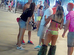 Chicks in skimpy cloths at music festival