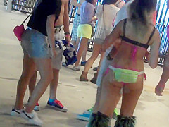 Chicks in skimpy cloths at music festival