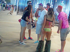Chicks in skimpy cloths at music festival