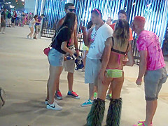 Chicks in skimpy cloths at music festival