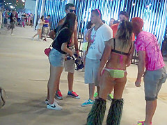Chicks in skimpy cloths at music festival