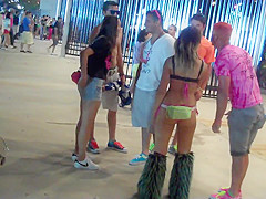 Chicks in skimpy cloths at music festival