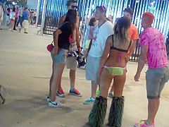 Chicks in skimpy cloths at music festival