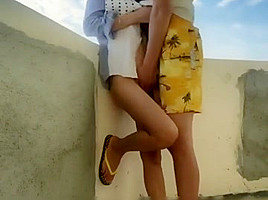 Chinese coples sex at the balcony