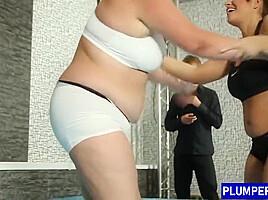 Chubby Wrestling Girl Pounded After Match