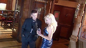 Classy couple gets it going in the living room