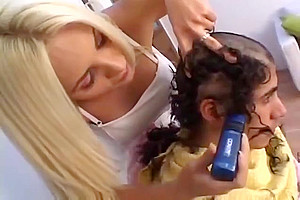 Client sucks by barber busty shemale