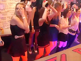 Cock Hungry Wives & GF Turn Slutty At CFNM Party