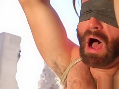 Cocktied bdsm bj slave dragged to hot desert