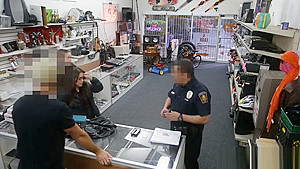 Couple sluts tried to steal and nailed at the pawnshop