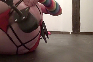 Crossdresser with fucking machine