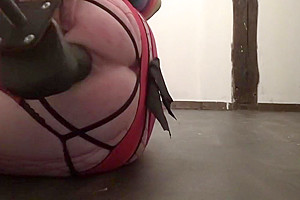 Crossdresser with fucking machine