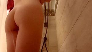 Curvy Blonde teen 18+ Takes a Shower and rubs her Wet Pussy - Close Up!