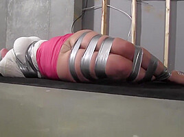 Curvy Girl Aken Hostage And Taped Up Tight